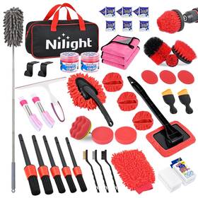 Cle-2612 Nilight 52pcs Car Detailing Kit Auto Cleaning Tools Wash Set With Storage
