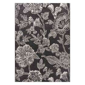 No 215122907520 5ft X 7ft Black And White Floral Outdoor Rug