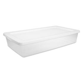 2260-80 No Storage Bin 41 Quart Clear Plastic Container With Snap-on Lid White
