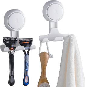 Aw818 No Bathroom Wall Powerful Suction Cup Shower Hooks Easy To Install And Reuse