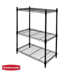 42829b Nobrand Rubbermaid 3-tier Heavy Duty Black Wire Shelving Unit 450lb Capacity