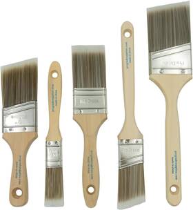 Nobrand 521022469281 5-pc Paint Brush Set Flat And Angle For Latex/oil/stains