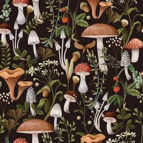 Nobrand 572946134175 Mushroom Wallpaper Peel And Stick Textured Boho Size 17.3 Inch X 79