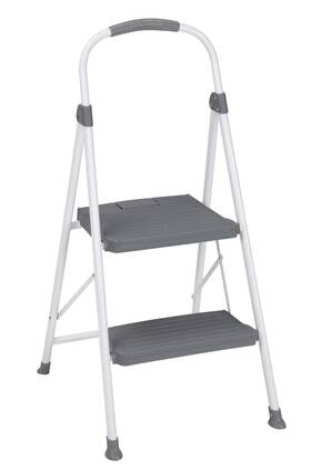 Nobrand 925551968428 2-step Folding Step Stool With Large Resin Steps Max Reach 8ft 1in
