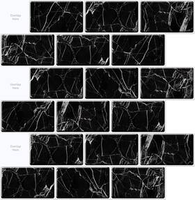 A17000bm10 Nobrand 10-sheet Peel And Stick Backsplash 12x12 Inch Subway Tiles Marble Design