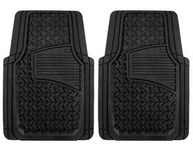 Ad071714b Nobrand Rubber Floor Mats Diamond Plate Black- Universal Fit For Cars Trucks