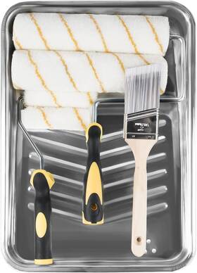 Czhh-0047 Nobrand 9pc Paint Roller Kit With Metal Tray 9 Inch 4 Rollers Frame Brush