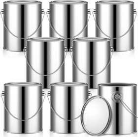 Ggn-uiifan-4435 Nobrand 8 Pcs 1 Gallon Metal Paint Cans With Lids And Handle For Diy Storage