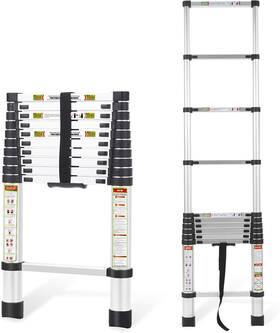 Rk-sst-3.2al Nobrand 10.5ft Telescoping Ladder 330lb Capacity Heavy Duty Alum