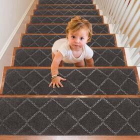 Sm-36lxg Nobrand Upgraded 9 Inch X36 Non-slip Stair Treads For Wooden Steps Washable Grey 15-pack