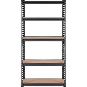 Zmv0 Nobrand 5-tier Garage Storage Spcc Steel And Mdf Boards 33.86x3.54x12.6 Inches Black