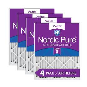 14x24x1m8-4 Nordic Pure 14x24x1 13 3/4 X 23 Pleated Merv 8 Air Filters 4 Pack