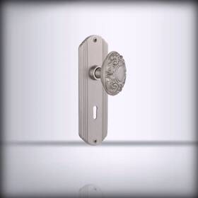 706437 Nostalgic Warehouse - For Deco Plate With Keyhole Victorian Knob Singl Satin Ni