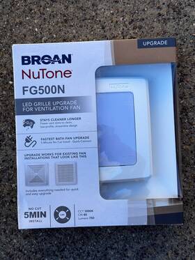 Fg500n Nutone Broan-nutone Led Grille Upgrade For Ventilation Fan - New In Box