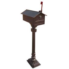Oakland Living 730050152137 Solid Heavy Cast Aluminum Mailbox With Flag Number Plate Bronze Medium Large