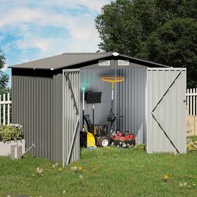Tc-ss08 Oc Orange-casual 8ft X 6ft Ft Outdoor Storage Shed Metal Garden Tool