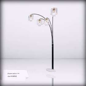 Ok-9657k-sp1 Ok Lighting Ok-9657k 86-inch H Crystal Wind 4-arch Floor La Polished Black