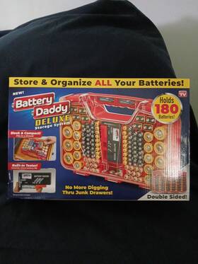 Badamc4 Ontel Products Corp Battery Daddy Deluxe Storage Holder With Voltage Tester 180 Batteries