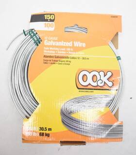 534830 Ook Ooks 12 Gauge Galvanized Utility Wire 100 Ft. 150 Lbs Workshop