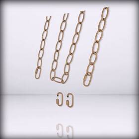 Optimant Lighting 739406512090 Antique Gold Chain 20 Feet Metal Chandelier