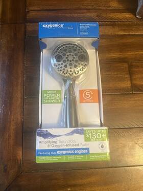 88446 Oxygenics Power Massage Hand Held Shower Head 5 Settings Brushed Nickel