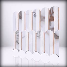 10-sheet Oyasimi 658359069010 Premium - For Peel And Stick Backsplash Fishscale Ti Marble Pure White Li