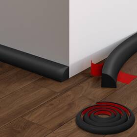 Pattengo 765477081913 Flexible Quarter Round Molding 118 Inch Peel And Stick Rubber 118inch Black