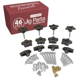 1496 Peachtree Woodworking Supply 46 Piece T Track Bolts And Threaded Knobs Kit 1/4 Inch X20