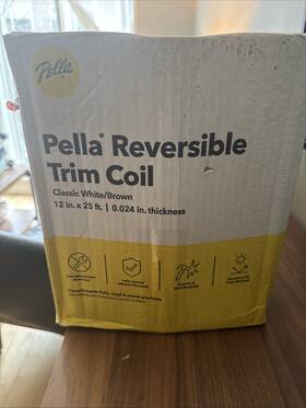 74817163691 Pella Reversible Trim Coil - Classic White/brown 12 In X 25 Ft New Box