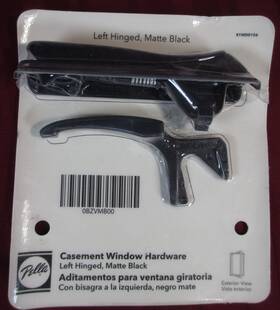 81wd0156 Pella Casement Hardware Left Hinge Set Matte Black Lifestyle Window