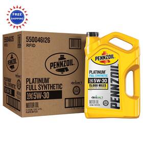 5w-30 Pennzoil 071611366625 Platinum Full Synthetic Motor Oil 5 Quart Case