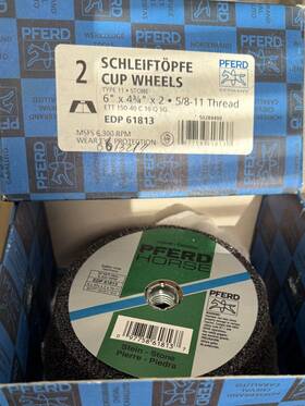 Edp61810 Pferd Cup Wheel 6 Inch X 4-3/4 2-5/8 Tall 5/8-11 Threads Made German