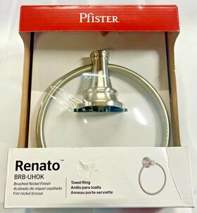 Pfister 038877619452 Price Renato Brushed Nickel Towel Ring Brand New