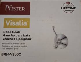 Pfister 038877653975 Visalia Double Robe Hook In Polished Chrome Brh-vsloc New