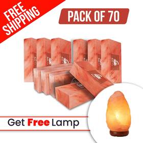 Skc-sb-70 Pink Salt Wall 70 Home Spa Bricks 8x4x2- Relax And Rejuvenate With Natural Healing Lamp Free