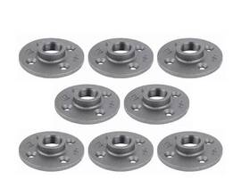 F-34-8 Pipe Decor 3/4 Inch Black Iron Floor Flange 8 Pack