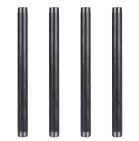 Pd112x24-4 Pipe Decor 1-1/2 Inch X 24 Industrial Steel Grey Plumbing In Black-4-pack-nob