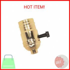 Cecominod003821 Plt Brass Light Socket - Plated 3-terminal 2 Circuit Turn Knob Medium Base S