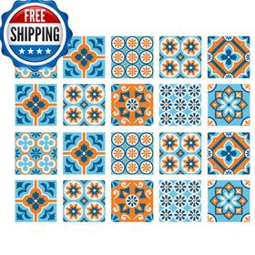 B07v7cm3g2 Poromoro Spanish Portuguese Azulejo Style Backsplash Peel And Stick Tile