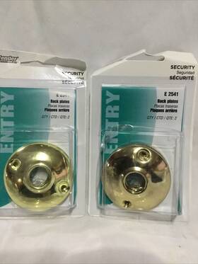 2541 Prime-line 049793125439 2 .5 Inch Door Entry Brass Plated Rosettes E Packs 4 Pc Defender