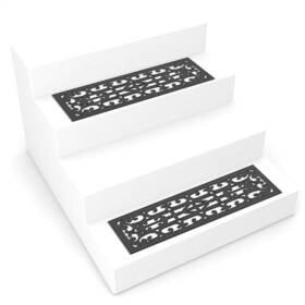 M155056 Pure Garden 2pc Rubber Stair Treads Non-slip Traction Tread Mats Outdoor Step Mat