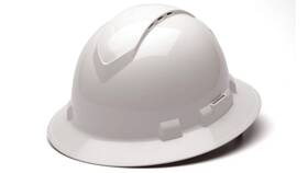 Pyramex Safety 810170031496 Ridgeline Full Brim Hard Hat Vented 4-point Ratchet Suspension White