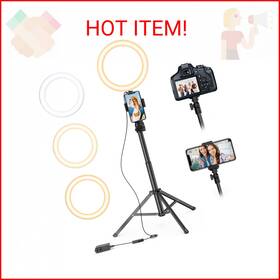 B081svy2m4 Qiaya Selfie Ring Light With Tripod Stand And Phone Holder Led Circle Lights Hal