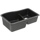 Quls-3322 Swanstone Swan Undermount Granite Double Bowl Kitchen Sink 0671037240099