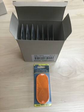 73819 Reese Full Box 8 Two Packs Amber Oblong Reflector 4 3/8 Inch X 2 7/8