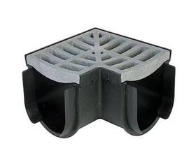 003402 Reln Storm Drain 4.5 Inch X 6.5 Corner Complete With Portland Grey Grate-used