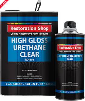 Restoration Shop 445012527580 1.25 Gallon 2k Clear Coat Automotive Paint Kit 1 Gal Urethane Quart Hardener