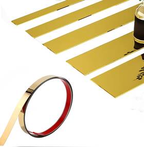 Richerbuy 002 716035236382 Gold Wall Trim Molding 16.4 Ft Stainless Steel Peel And 16.4ft X 0.39 In