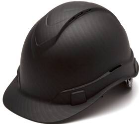 Ridgeline 857676007983 Pyramex Cap Style Hard Hat 4 Point Ratchet Vented Matte Black