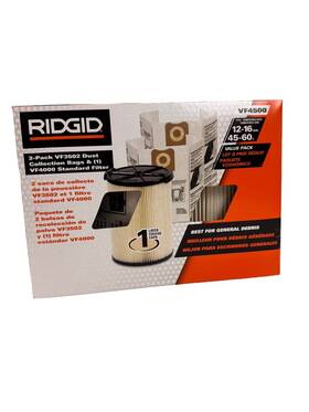 Vf4500 Ridgid 648846024288 Wet/dry Vac Filter Kit With General Cartridge And Two Dust Bags